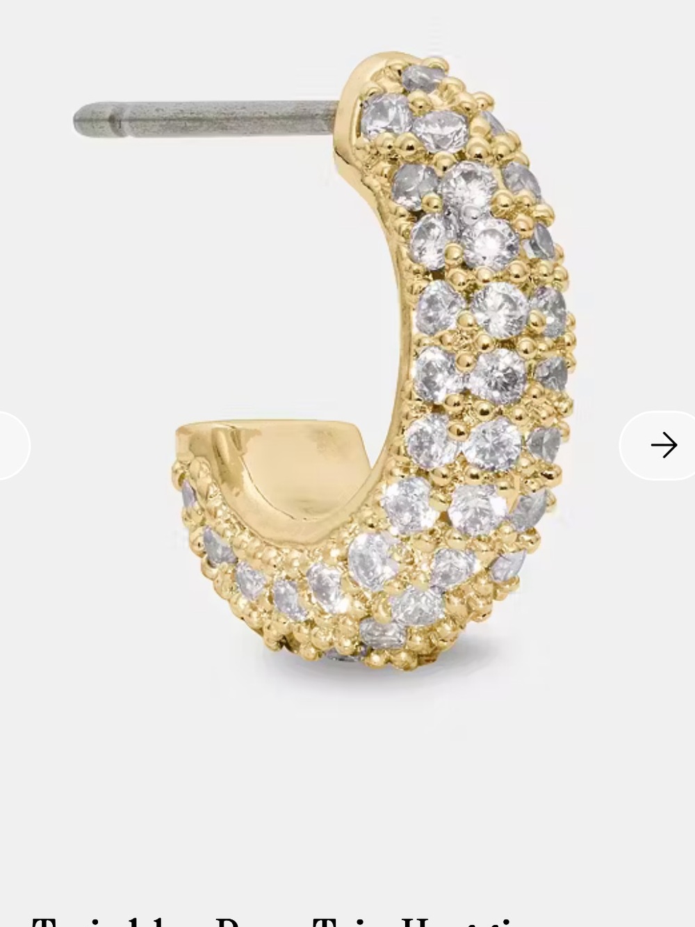 Kate Spade Convertible Gold Pavé Triple-Row Hoop Earrings - Picture 4 of 5